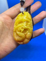 寿山石 手把件 精工彫刻「飛龍在天」】75×43×29mm / 99g5371 - メルカリ