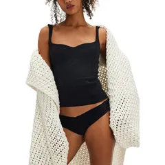 フリーピープル レディース トップス タンクトップ Free People Somewhere Sometime Cami Womens Black ブラックのサムネイル
