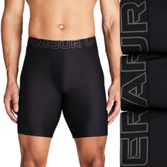 アンダーアーマー メンズ アンダーウェア ボクサーパンツ Mens Under Armour 3pack Performance Tech 9in Long Leg Boxer Briefs Blacのサムネイル