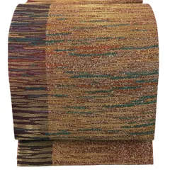 【美品】 袋帯 名品 松井青々 落款 霞 金糸 箔 赤茶 お太鼓柄 正絹 【中古】のサムネイル