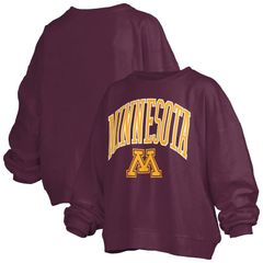 프레스 박스 레이디스 탑스 티셔츠 스웨트 로고 Womens Pressbox Maroon Minnesota Golden Gophers Janise Arch Over Lo