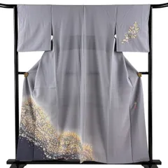 付下げ 身丈157.5cm 裄丈64cm M 袷 翠山工房 やまと 落款 辻が花 ぼかし 薄紫 正絹 名品 【中古】のサムネイル