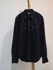 完売品25SS 新品RRL インディゴ プリント オーバシャツ POLOキムタク