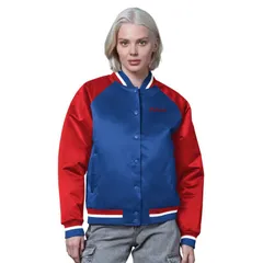 スターター レディース アウター ジャケット・ブルゾン ヴィンテージ サテン WomenstarteroyalRed New England Patriotsatin FullSnap Vintageのサムネイル