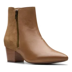 クラークス レディース シューズ ブーツ・レインブーツ アンクル レザー Clarks Ellanie Vibe Womens Leather Ankle Boots Taupe トープ