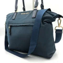 マイケルコース 2WAY トートバッグ ショルダーバッグ ナイロン ネイビー 中古