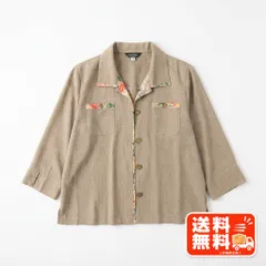 Natural Basic ナチュラルベーシック 花柄切り替えシャツ ベージュのサムネイル