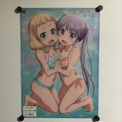 X3188 ◆ 미개봉품 료풍 아오바 & 벚꽃 네네 수영복 NEW GAME A3 사이즈 클리어 포스터