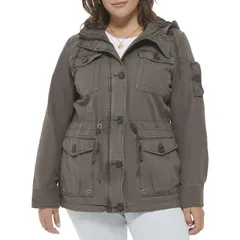 リーバイス レディース アウター ジャケット・ブルゾン プラスサイズ コットン Plusize Levis Hooded Cotton Anorak Jacket Gray グレーのサムネイル