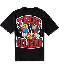 トゥルーレリジョン メンズ トップス シャツ ロゴ True Religion Logo Garden Short Sleeve TShirt Jet Black ブラック