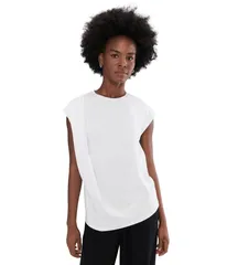 ヴィンス レディース トップス シャツ ドレープ Vince Relaxed Short Sleeve Drape Top White ホワイトのサムネイル