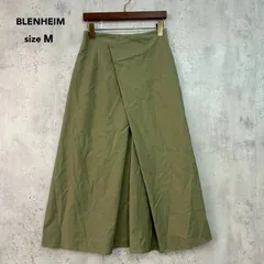 BLENHEIM ブレンヘイム M オリーブ スカート ロングスカート マキシ丈 ウエストタックスカート タックスカート ラップ風 フレア Aライン カジュアル シンプル 無地 ボトムス カジュアル 上品 綺麗め オフィス ★ ■◇ ◇■のサムネイル