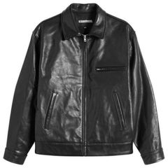 最終値下げ OVERCOAT レザーブルゾン ブラック - メルカリ