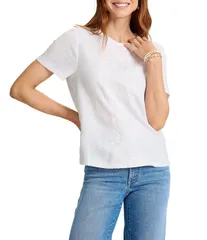 トッミーバハマ レディース トップス Tシャツ 刺繍 ニット Tommy Bahama Knit Noble Pineapplembroidered Tonal Scoop Neck Short Slのサムネイル