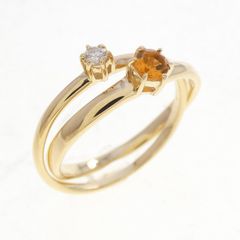 天然】シトリン リング k18 ,22.7ct - メルカリ