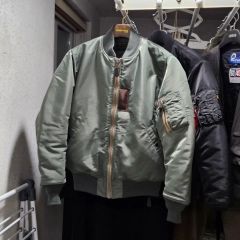 イレーヴ シルク混サテン MA-1 ボンバー グレー size5 日本製 un0