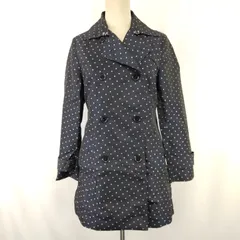 Banana Republic/バナナリパブリック★トレンチコート【レディースS/黒×白/ドット柄】アウター/Coat◆BJ172-eのサムネイル