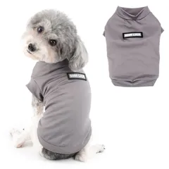 新品 RANPHY 犬服 夏用 冷感 Tシャツ 小型犬 涼しい 通気性 ベスト 薄い 暑さ対策 犬用タンクトップ 春夏 日焼け対策 皮膚保護 スポーツウェア カジュアル 伸縮性 部屋着 お出かけ 散歩 ダークグレー Lのサムネイル