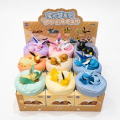 HOLLY BOX Pokémon Eevee Sleeping Pose Series 이브이들의 잠자리 피규어 낮잠 잘자 봉제인형 마스코트 9체 콤프