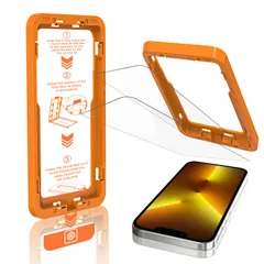 iPhone 13 Pro Max クリアガラスフィルム 2枚セット【強化ガラス・革新的なガイド枠・簡単な貼り付け方】米軍規格航空材料 撥水・防水 スムースタッチ 指紋防止 飛散防止 強化ガラス アイホン13プロマックス保護フィルム 自動吸着 気泡ゼロ 超鮮明