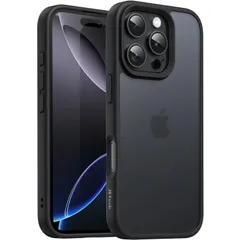JETech iPhone 16 Pro Max 6.9インチ用 マットケース 耐衝撃性ミリタリーグレードの落下保護 つや消しの半透明背面 スマホカバー 指紋防止 (ブラック)のサムネイル