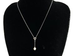 ✨美品✨ FOXEY Yラインドロップネックレス パール シルバー - メルカリ