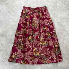 カネコイサオ 花かご柄ロングフレアスカート えんじいろ - メルカリ