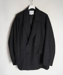 美品25AW COOTIE クーティー T/W Saxony Double Breasted Jacket ダブル ブレステッド ジャケット ワイドシルエット S ブラック 黒3500Q♪のサムネイル