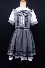 LIZ LISA セーラー ワンピース 黒 モノトーン チェック リズリサ