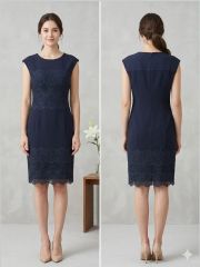 TADASHI SHOJI レース切替ワンピース ネイビー・ジャパンパターン TADASHI SHOJI レース切替ワンピース ネイビー・ジャパンパターン