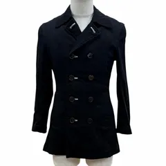 極美品▼COMME des GARCONS HOMME PLUS コムデギャルソンオムプリュス ヴィンテージ AD2007 07Sアーカイブ 後染め 変形ボタン ダブルブレスト ハーフ コート ブラック S 日本製 正規品 メンズのサムネイル