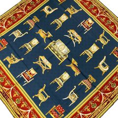 オールドGUCCI シルク 大判スカーフ 椅子柄 - メルカリ
