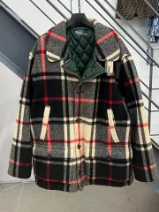 ポロラルフローレン 90s ウール チェック ハーフ コート