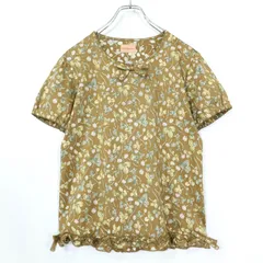 【美品】ワンダフルワールド カネコイサオ★シロツメクサpt♪半袖カットソー サイズM ブラウンカーキ系 リボン&フリル♪z20936のサムネイル
