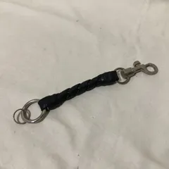 ☆425　ボッテガヴェネタ　イントレチャート キーホルダー キーリング バッグチャーム　レザー　22ｃｍ　ブラック　　のサムネイル