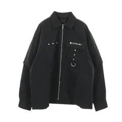 ジバンシィ GIVENCHY メタルディテール ジップアップ ブラック コットン ジップアップシャツ メンズ Used Aのサムネイル