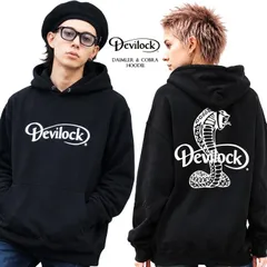 DEVILOCK デビロック「DAIMLER & COBRA HOODIE」プルオーバーパーカー オーバーサイズ ビッグ 裏パイルスウェット 黒 ブラック 蛇 ヘビ コブラ XL 2L 3L メンズレディース パンクロック PUNKROCK バンド Rogiaのサムネイル