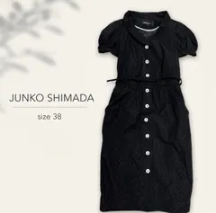【JUNKO SHIMADA ジュンコシマダ ドット柄 シャツワンピース 日本製 38 ベルト付き】のサムネイル