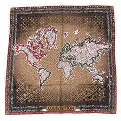 Louis Vuitton 世界地図柄 スカーフ - メルカリ