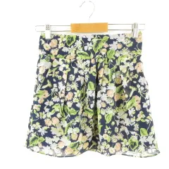 ジュエルチェンジズ Jewel Changes アローズ ミニ スカート フレア シフォン 花柄 紺 36 *T962のサムネイル