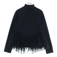 NOIR KEI NINOMIYA (ノワール ケイニノミヤ) 22SS ボトルネック長袖ナイロンフリルカットソー レディース ブラック 3I-T002のサムネイル
