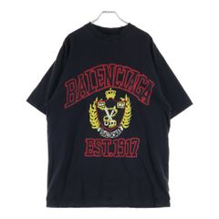 バレンシアガ プリントロゴ ピンク ダメージ加工 M Tシャツ 5S212