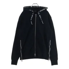 BALMAIN (バルマン) テープ ロゴドローコード サイドジップ スウェットジップパーカー ブラック RH03843J928のサムネイル