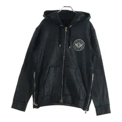 BALMAIN (バルマン) ロゴワッペン サイドジップ ラメ加工 スウェットジップパーカー ブラック W8H6643J190Bのサムネイル