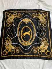 LANVIN PARIS  大判スカーフ  スカーフ シルク 黒 猫 ネコのサムネイル