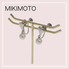 美品✨MIKIMOTO ミキモト アコヤパール イヤリング シルバー リーフ