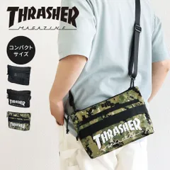 【新品】 サコッシュ メンズ レディース ショルダーバッグ ポケット付き 旅行 フェス ライブ アウトドア ブランド ロゴ 鞄 アメカジ スラッシャー 黒 ブラック 迷彩 カモフラージュ THRASHER R2187のサムネイル