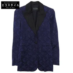 ETRO　エトロ　花柄 ピークドラペル 1B ジャケット レディース ブルー×ブラック 38 20年　38のサムネイル