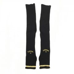 [Excellent Condition] Callaway Knit Arm Covers, Black x Gold, Logo Embroidery, Women's Golf Wear