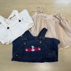 《まとめ売り》　3点セット　プティマイン　ディズニーストア　西松屋　2点セット　サロペット　90  100 スカートオールインワン　ベビー　　ワンピース  ホワイト　チュールキャミソール　女の子　子供服　古着
